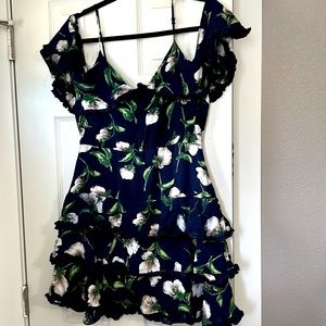 Tea and Cup Floral Zip Up Dress